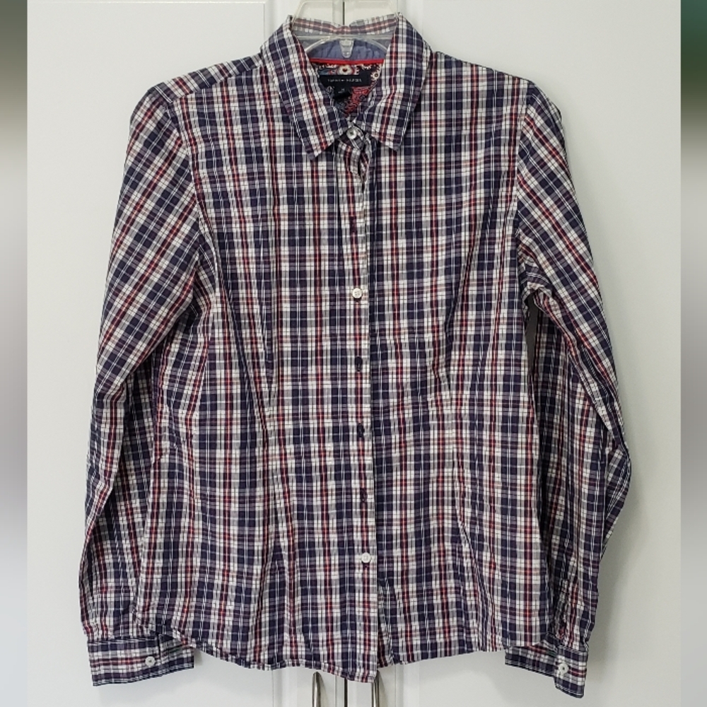 Womens Tommy Hilfiger Red & Blue Plaid Shirt Medium